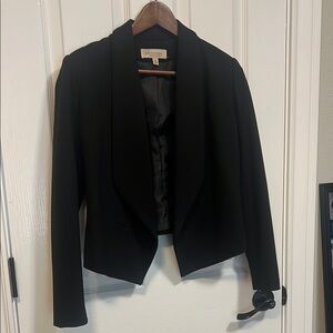 Philosophy Black Open-Front Cropped Blazer